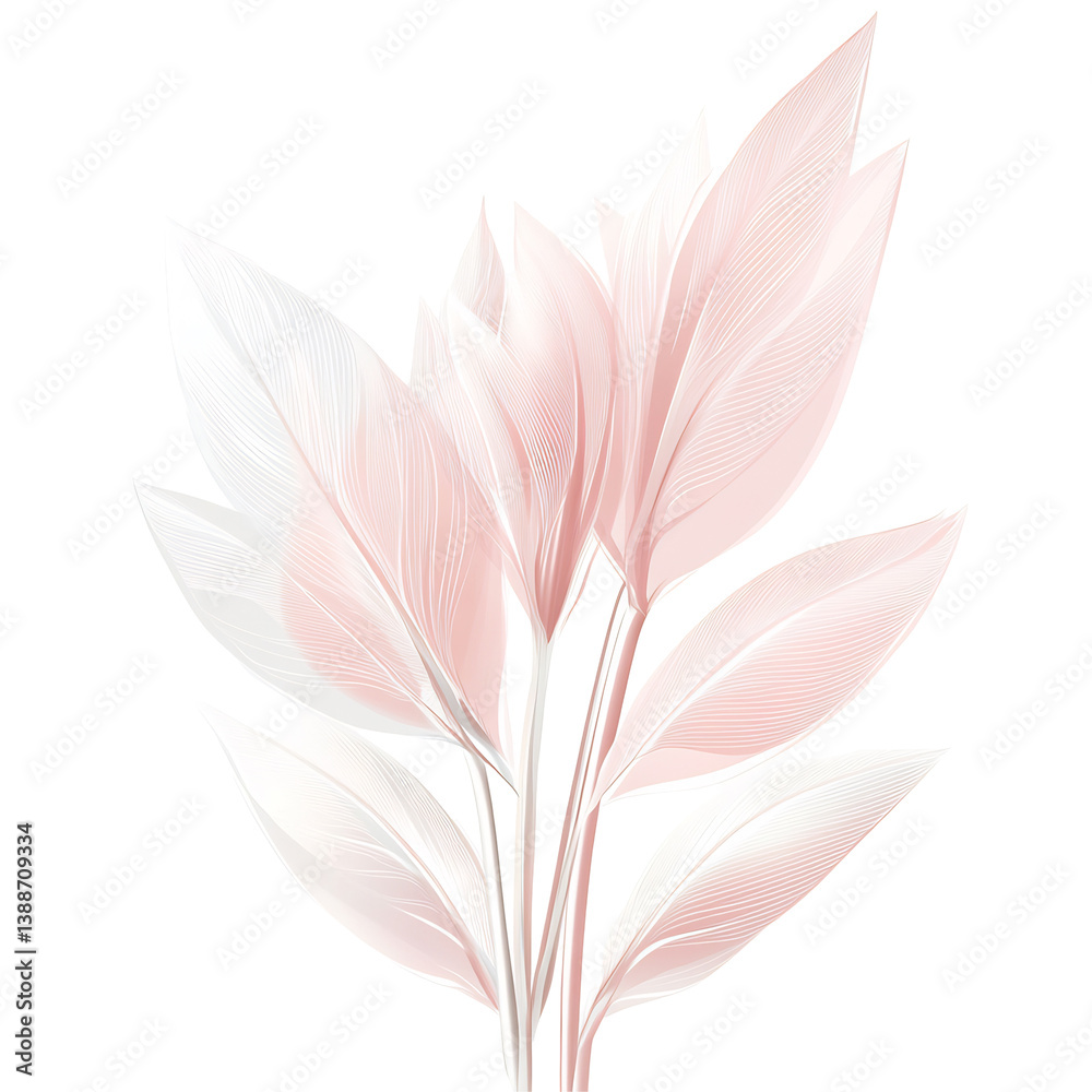 Soft pink leaves gently sway in a serene, minimalist composition.. AI Generated Soft pink leaves gently sway in a serene, minimalist composition.. AI Generated