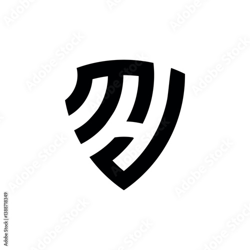 Letter mj or mh Logo Template vector
