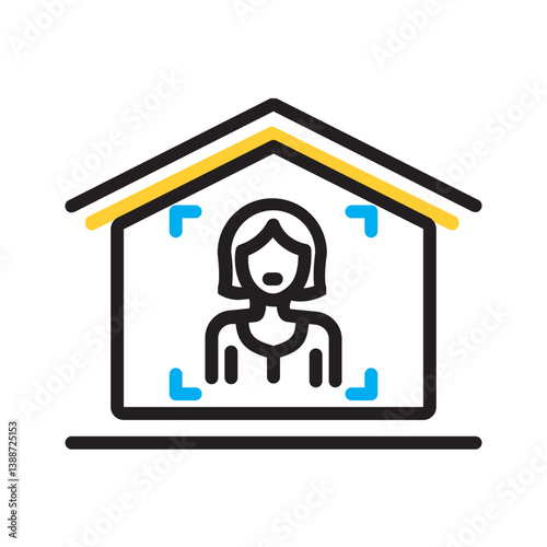 Vector multi color icon for Guest screening