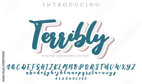 Terribly Font Stylish brush painted an uppercase vector letters, alphabet, typeface