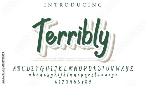 Terribly Font Stylish brush painted an uppercase vector letters, alphabet, typeface