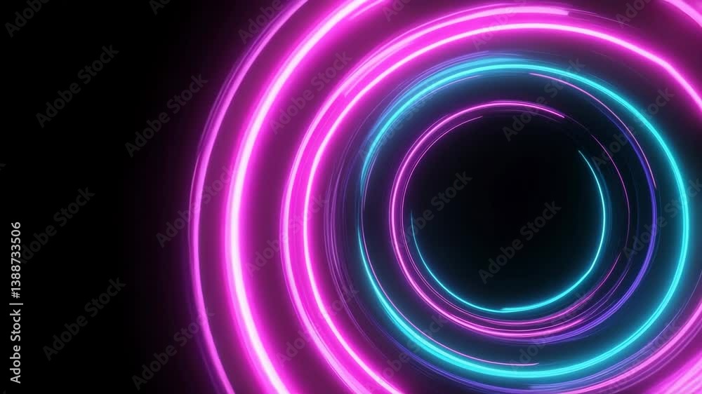 Glowing neon pink and blue circular rings on a black background, representing futuristic design, technology, cyberpunk style, abstract motion, and vibrant digital art.
Glowing neon pink and blue circular rings on a black background, representing futuristic design, technology, cyberpunk style, abstract motion, and vibrant digital art.