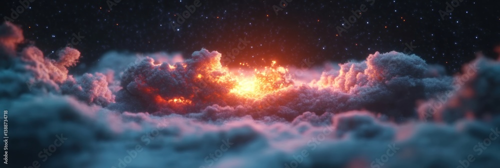 Fototapeta premium Transcendent Holy Tuesday Cosmos Ethereal Celestial Light Illuminating Spiritual Horizons - Immersive Digital Meditation and Inspirational Wellness Experience for Mindful Seekers