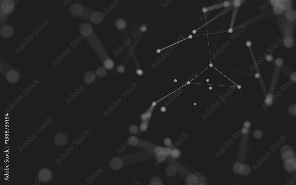 Fototapeta premium Abstract background. Molecules technology with polygonal shapes, connecting dots and lines. Connection structure. Big data visualization.