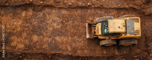 Construction vehicle on dirt road
