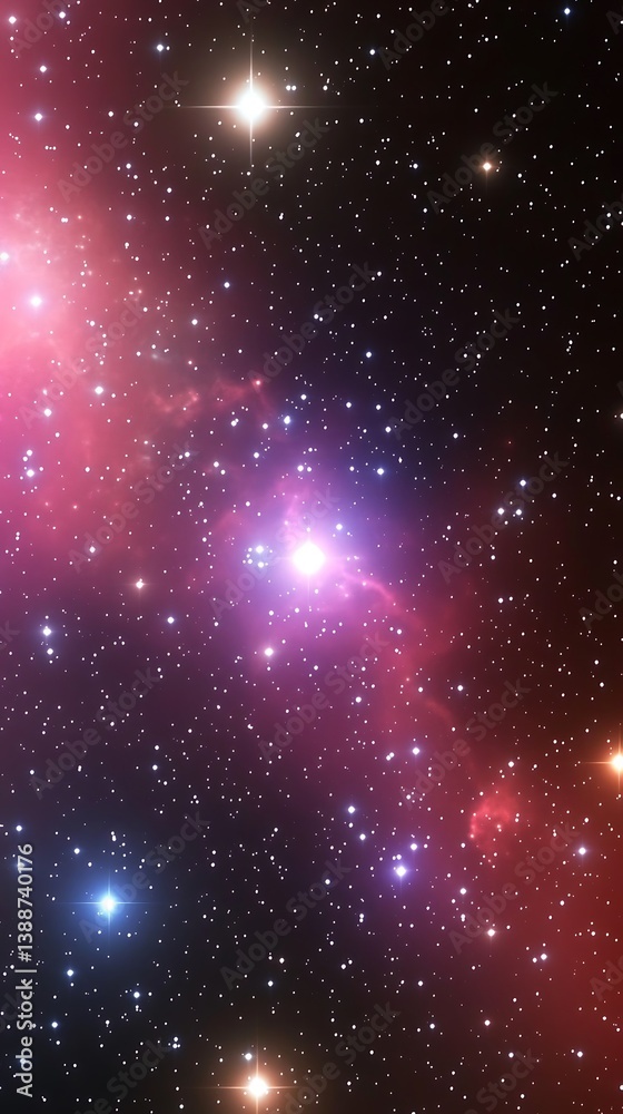 Fototapeta premium Bright stars and nebula in deep space