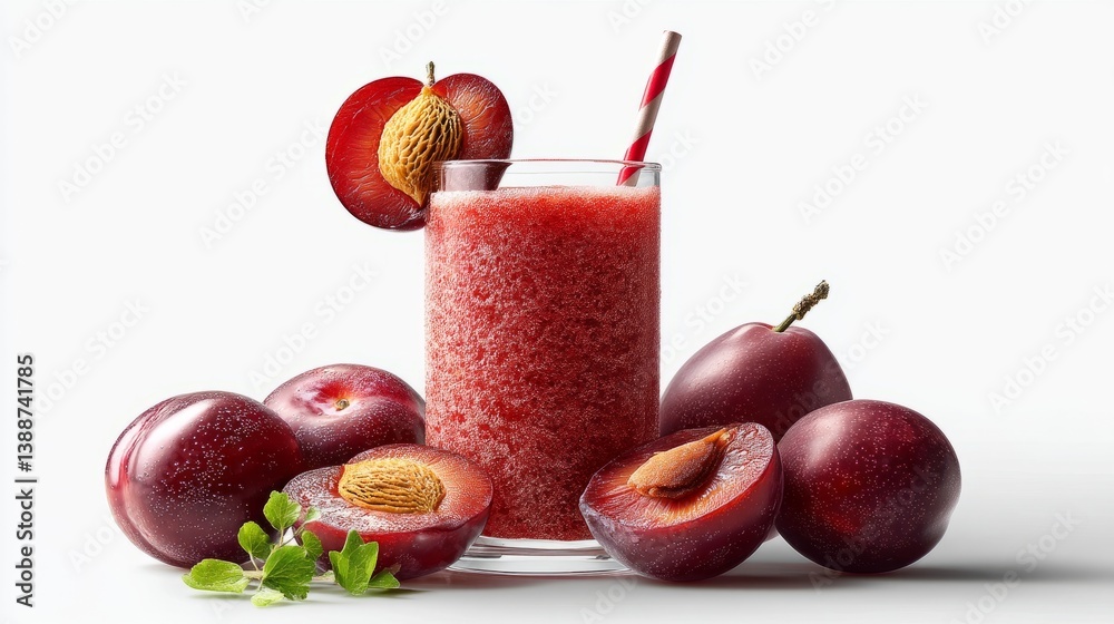 Generic Smoothie Plum View Backdrop Slice Nutritious