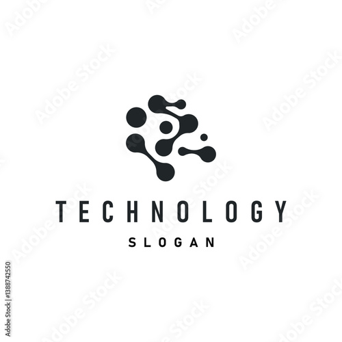 cell neuron technology logo design illustration data simple abstract modern template brand product