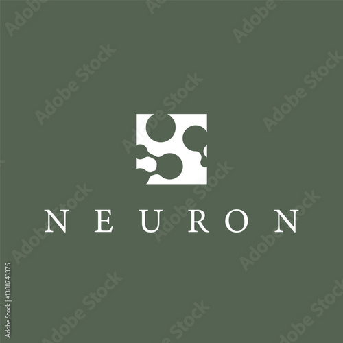 cell neuron technology logo design illustration data simple abstract modern template brand product