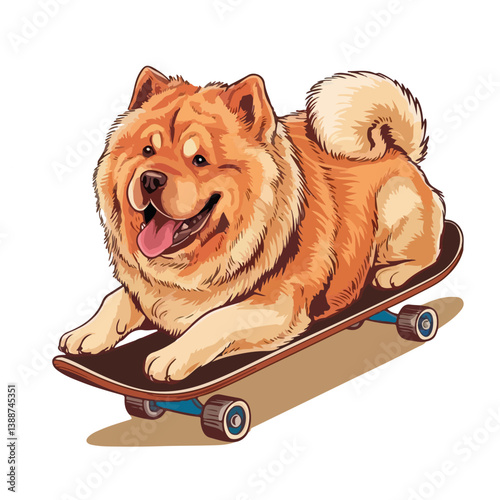 A cartoon chow chow dog vector illustration