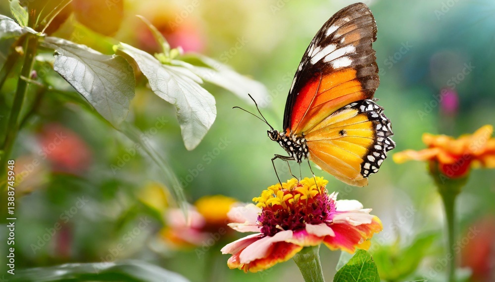 Fototapeta premium butterfly on flower