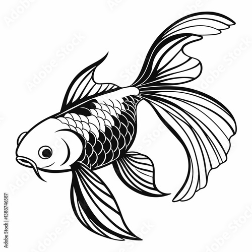 vector illustration of a fish