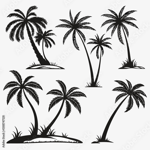 set of palm trees