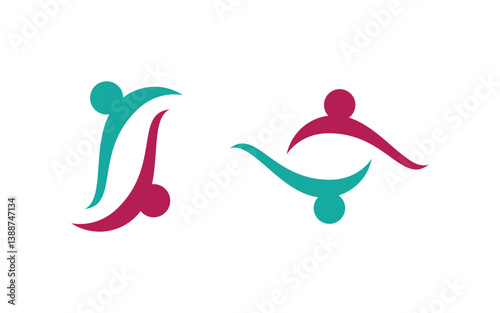 Community and adoption care network and social icon illustration v.90