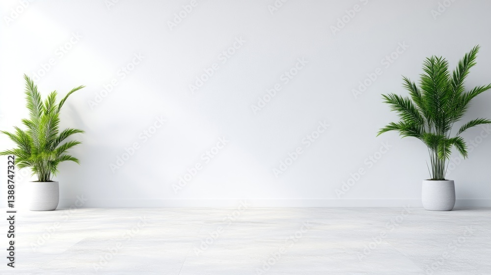 Obraz premium Modern minimalist interior with plants