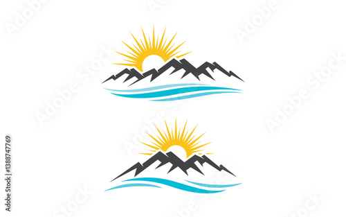 Mountain icon Logo Template illustration design v.12