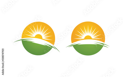 Sun Light Ray Vector illustration Icon Template v.9