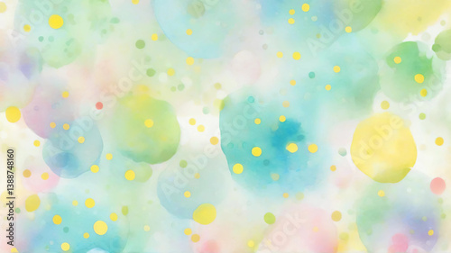 Gentle Spring Watercolor Background – Soft and Colorful Polka Dots