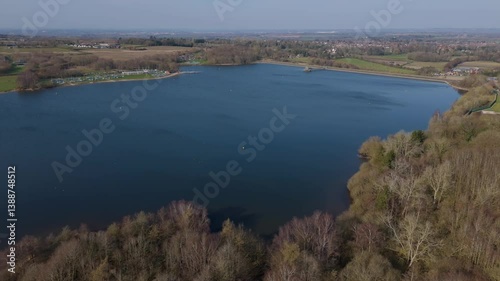 Wallpaper Mural Stunning aerial view of a large reservoir surrounded by forests and quiet countryside, UK. Torontodigital.ca
