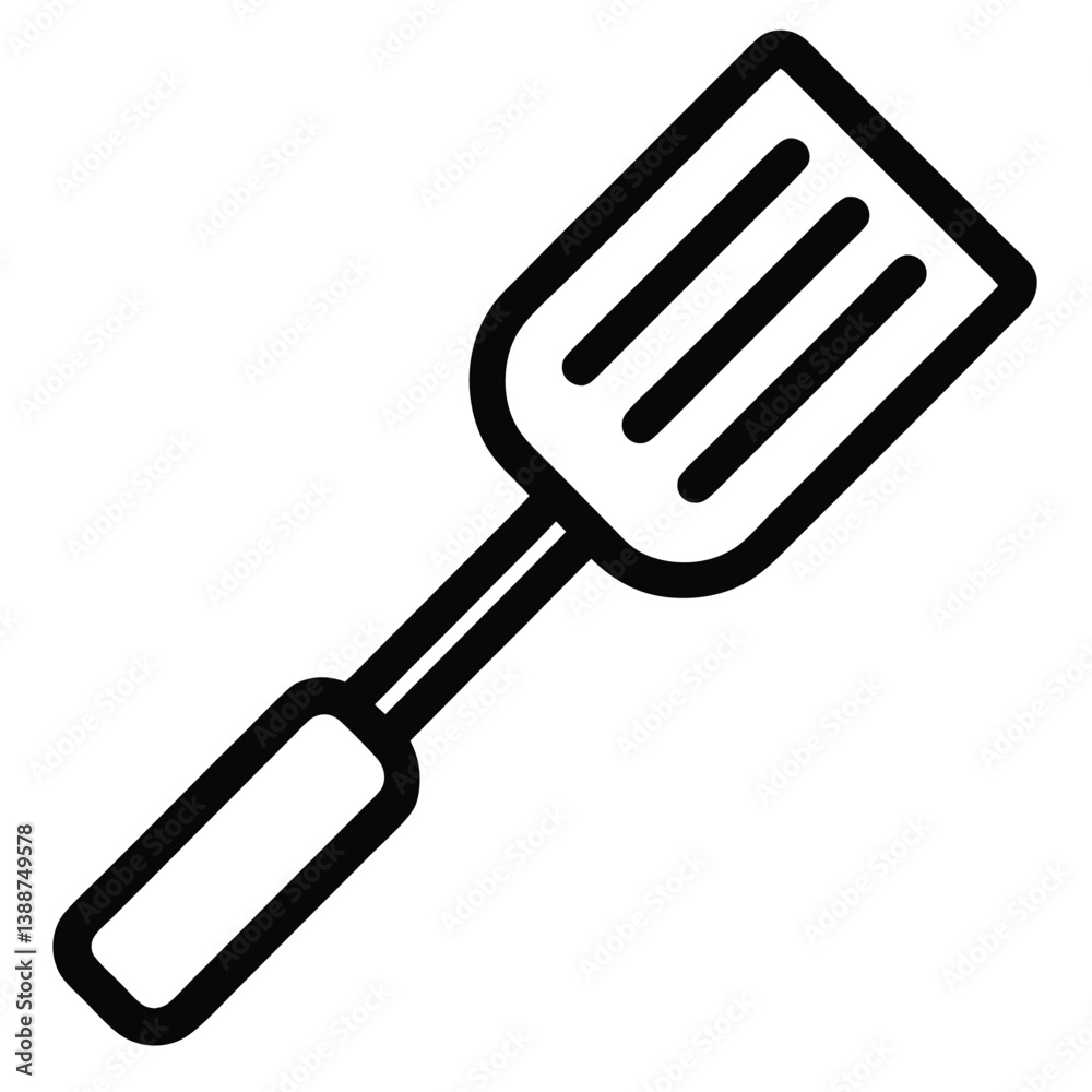 Utensil Spoon Minimalist Vector Icon.