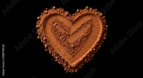 Cocoa Heart: Dark Romance, Textured Beauty AI Generated