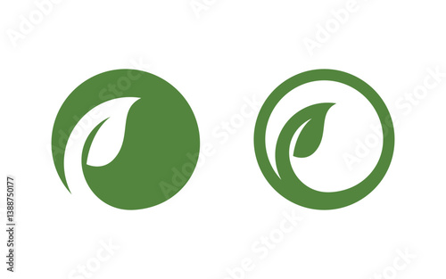Nature leaf ecology vegan concept Logo illustration v.76