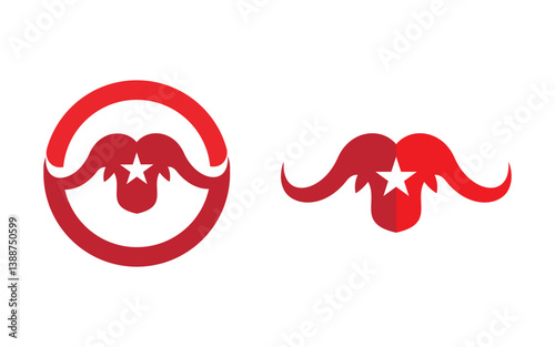 Taurus Horn Logo Template vector icon illustration design v.7