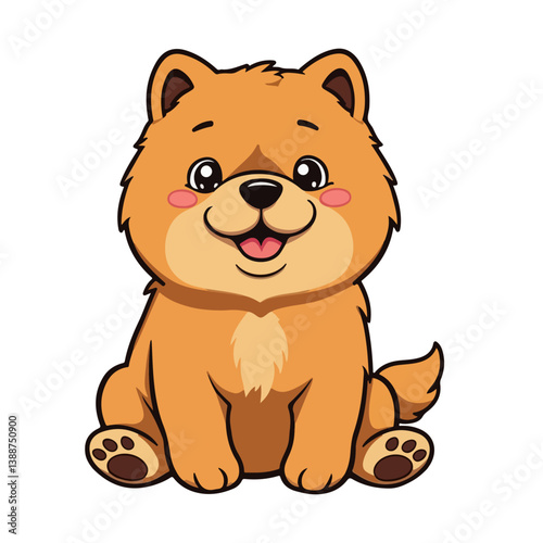 A cartoon chow chow dog vector illustration