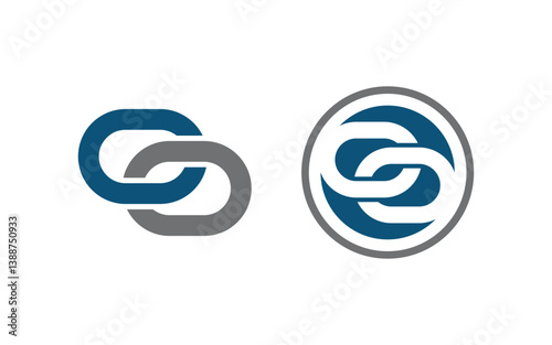 Chain Linked Logo Business corporate illustration v.16