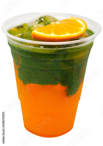 orange matcha in a bowl