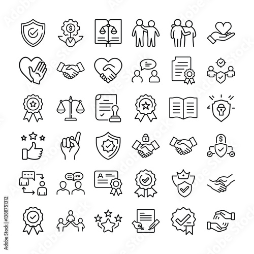 Trust Stroke Icon Bundle  Hand drawn doodle icons vector illustration set for web design