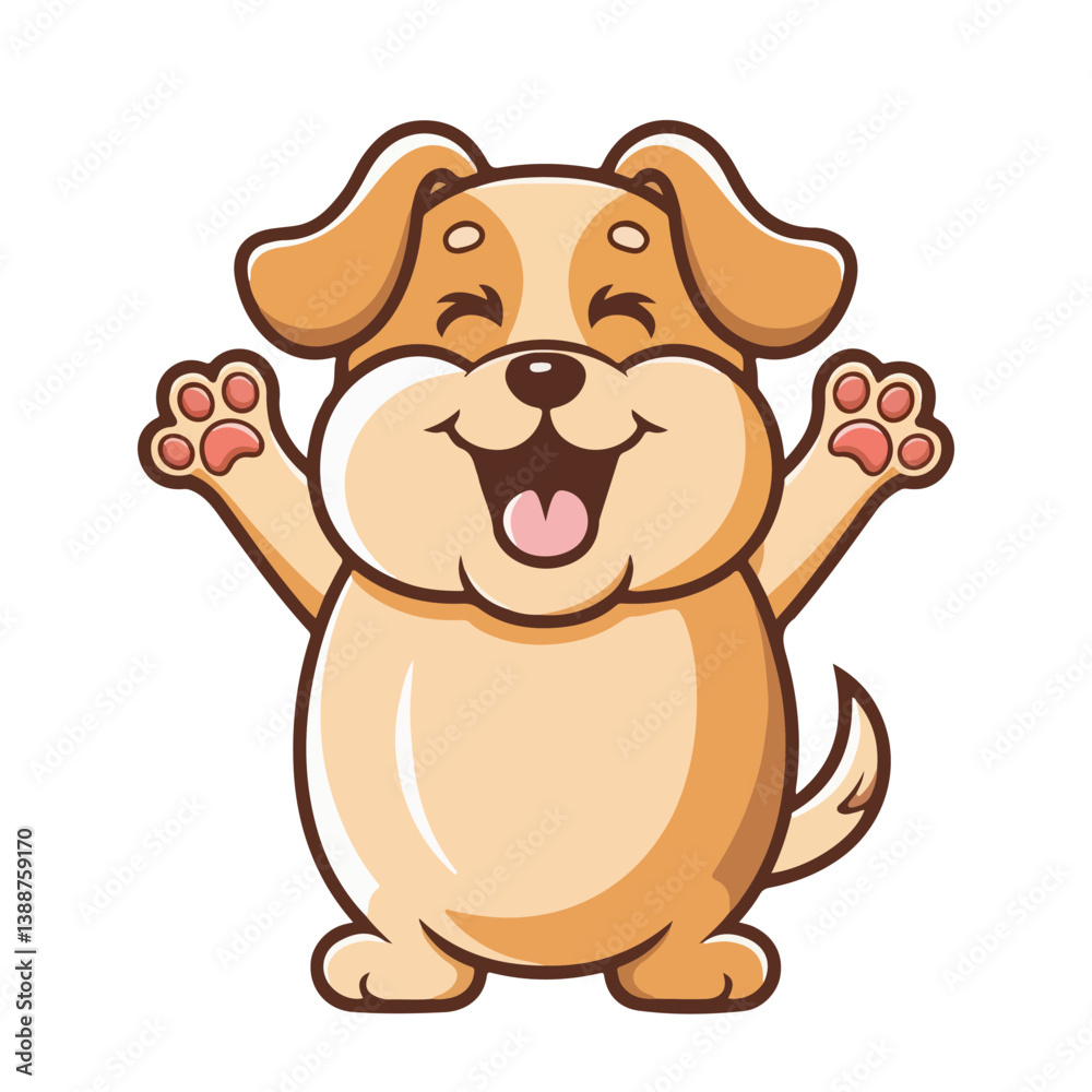 Obraz premium A cartoon chow chow dog vector illustration