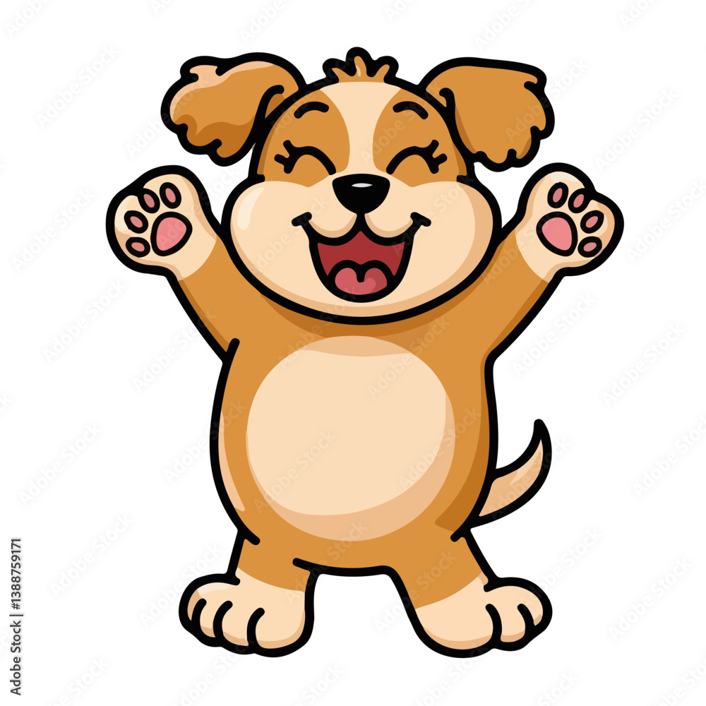 A cartoon chow chow dog vector illustration