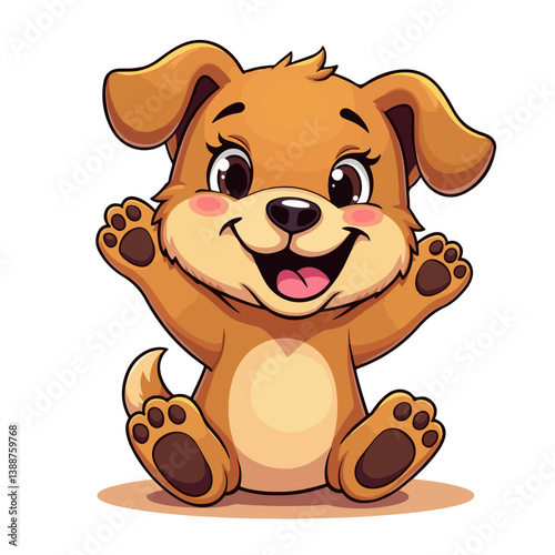 A cartoon chow chow dog vector illustration