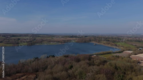 Wallpaper Mural Stunning aerial view of a large reservoir surrounded by forests and quiet countryside, UK. Torontodigital.ca