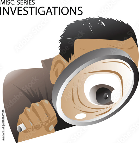 man doing investigations with magnificent glass