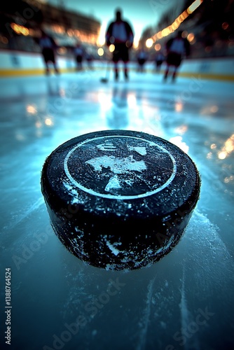 Hockey Puck on Ice Arena (2)