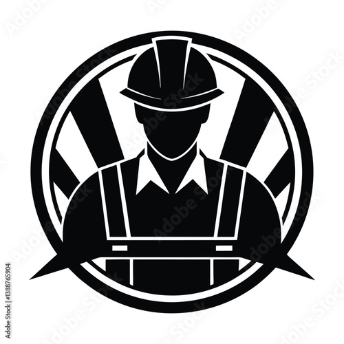 Construction Worker Icon Safety Helmet, Hard Hat, Engineering, EPS Vector Illustration