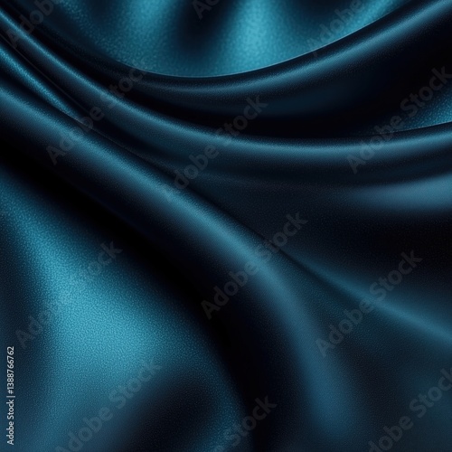 Luxurious Deep Blue Satin Waves Flowing Gracefully Under Soft Light
