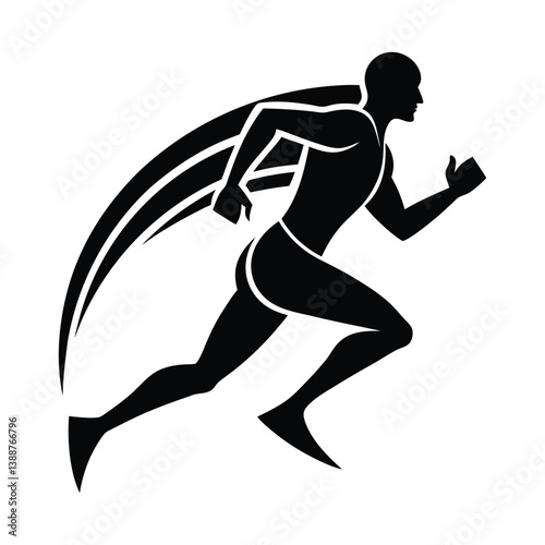 silhouette of a man running