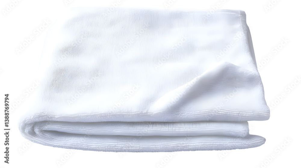 Fototapeta premium Realistic White Folded Towel On Transparent Background Illustration