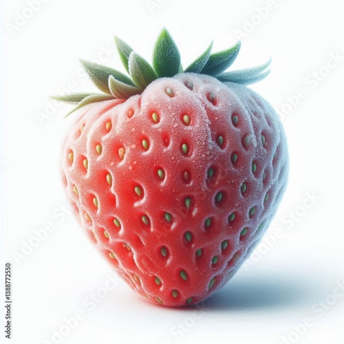 Iced strawberry temptation showcasing a pristine and chilling frozen fruit