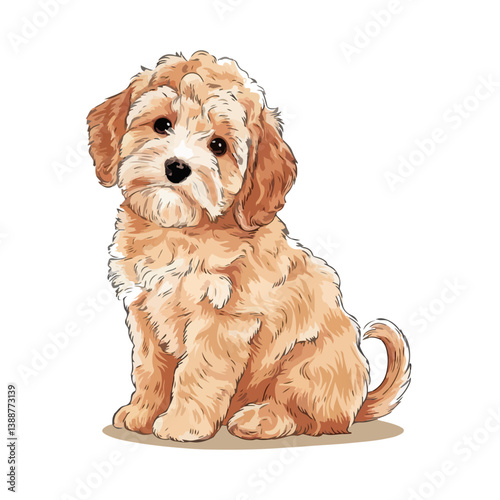 Cute dog vector cartoon illustration