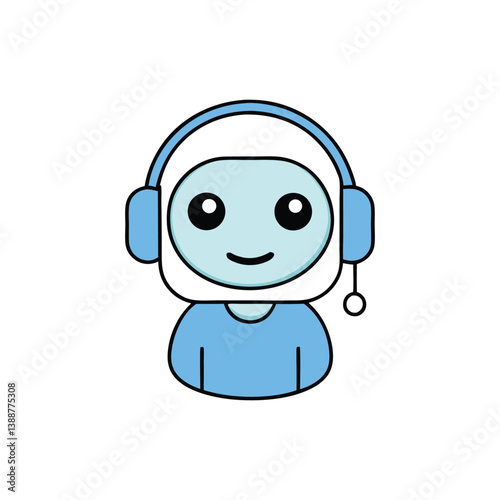 Friendly Cartoon Assistant Heads Color Vector Set