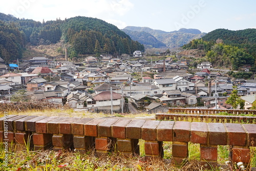 Obraz na płótnie Hasami Pottery Village and Site of the Hizen Hasami Ceramic Kiln and Hasami Pottery Town in Nagasaki, Japan - 日本 長崎 波佐見町 中尾上登窯跡と陶磁器の街 w salonie