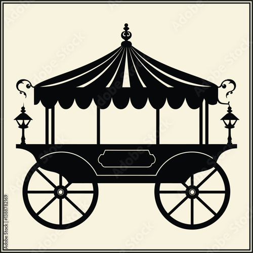 carousel with horses Silhouette,