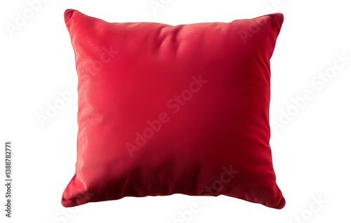 Red pillow isolated on transparent background