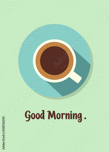 Coffee Cup Art with "Good Morning" Message