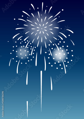 White Fireworks – Vector Illustration 白い花火のベクターイラスト