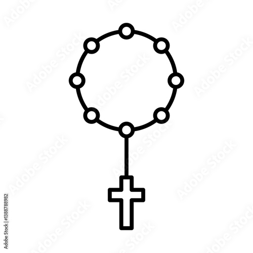 rosary line icon